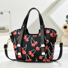 Bag Women's Classic All-match Vegetable Basket Cherry Print Hand Carrying