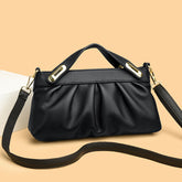 Leather Niche Pleated Shoulder Crossbody Bag