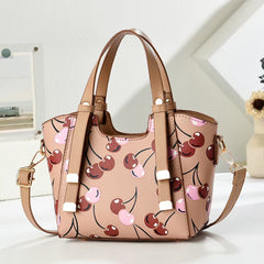 Bag Women's Classic All-match Vegetable Basket Cherry Print Hand Carrying