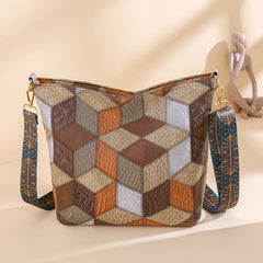 Contrast Color Casual Large Capacity Totes Multi Colors Stitching Fashionable Stylish